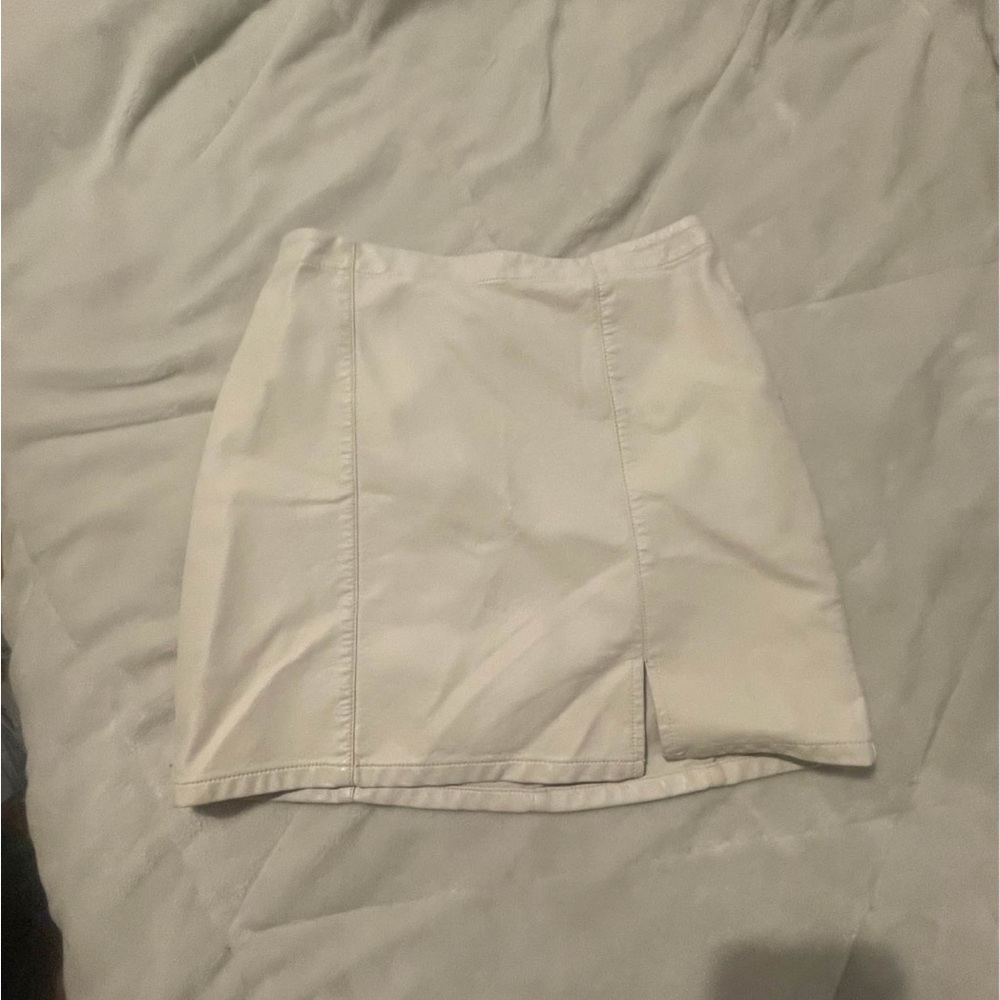 White Leather Skirt From Forever 21 - Size Small